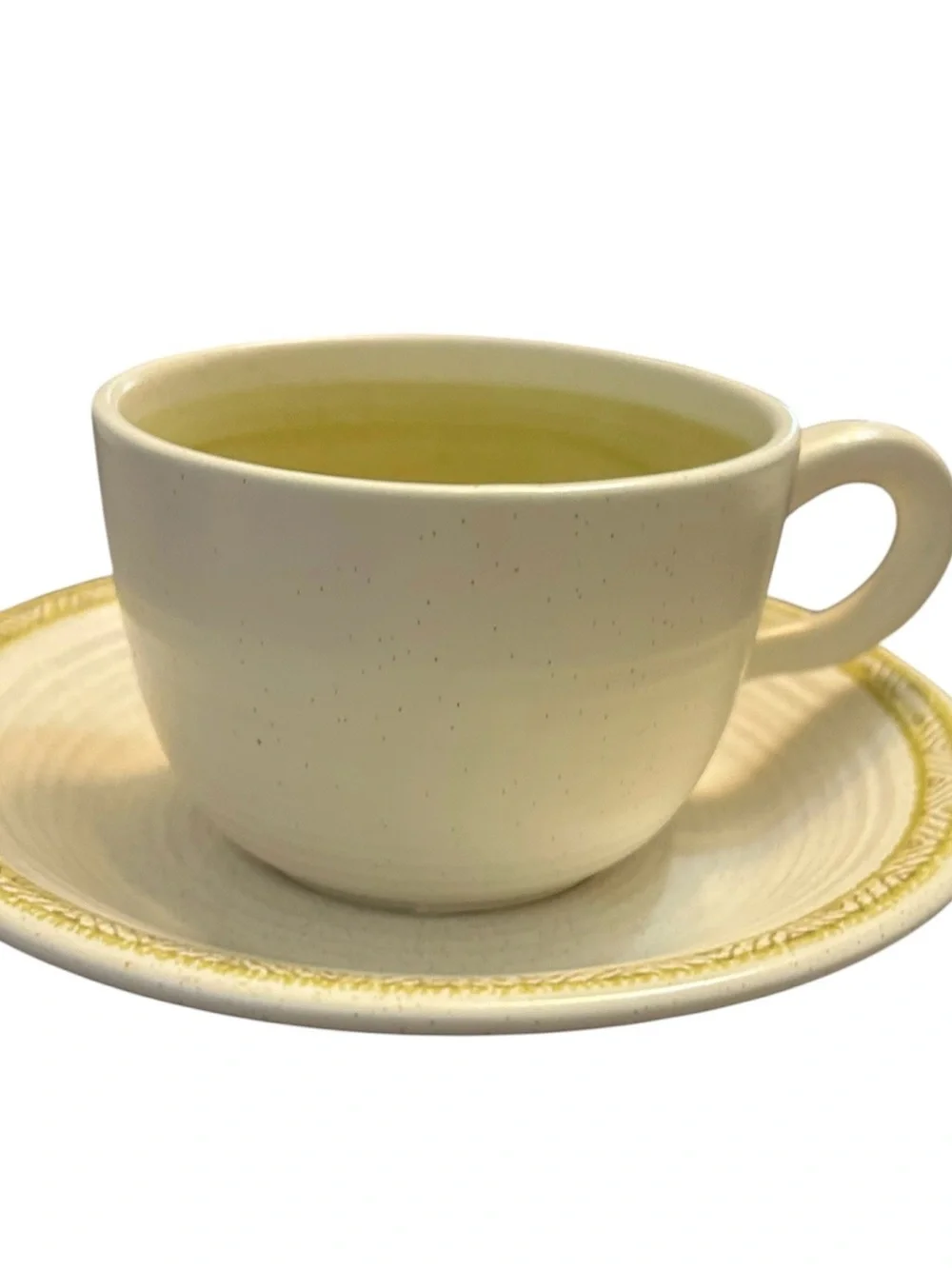 Vintage Franciscan Earthenware HACIENDA GOLD Tea Cups 2 USA Swirl Yellow Speck